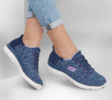 Skechers Women SLIP INS SUMMITS - DAZZLING HAZE WIDE 149937W Navy mesh