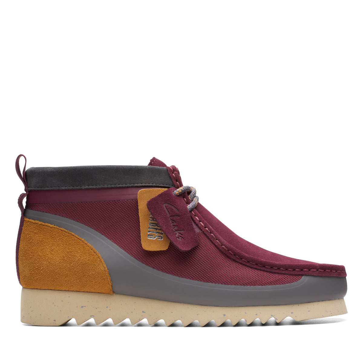 Maroon clarks shop wallabees