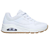 Skechers Women Uno Stand on Air 73690 White Wide Fit
