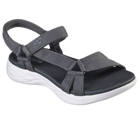 Skechers Women's Casual Comfort Touch Fastening Sandals 15316 CHARCOAL