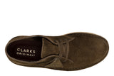 Clarks Original Men Desert Coal Olive Suede Made in Vietnam