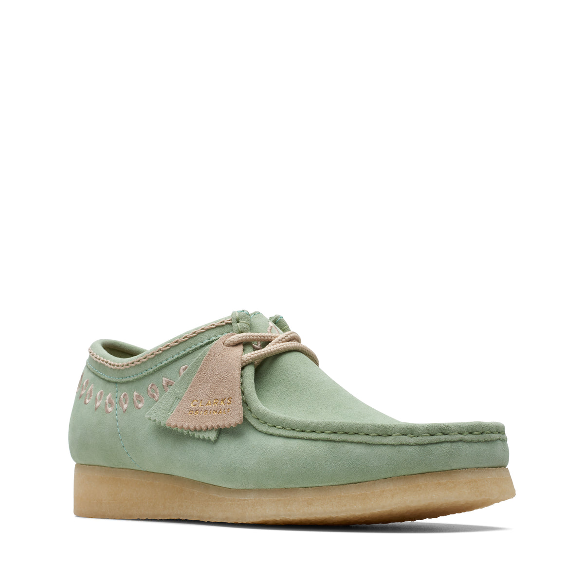 Men's Clarks Original Wallabee Green Embroidery 