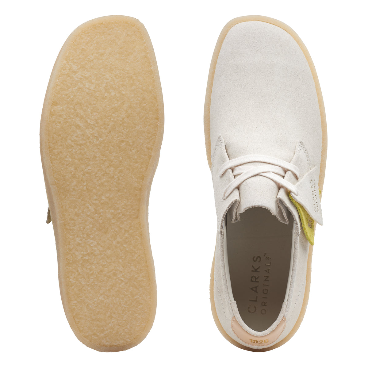 Clarks Original Men Ashcott Cup Off White Suede 