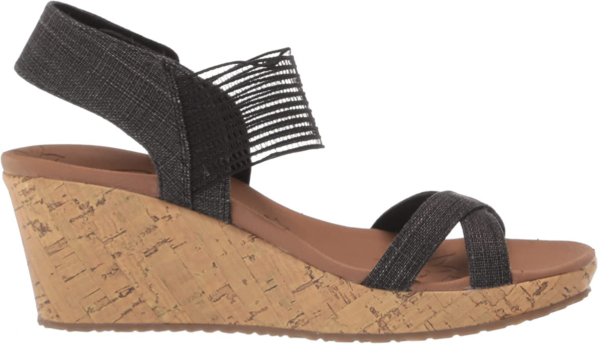 Skechers cali best sale beaded wedge sandals