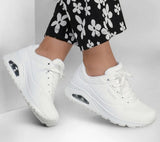 Skechers Women Uno - Stand on Air 73690 White New