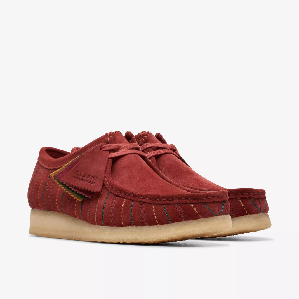 Clarks wallabee burgundy suede best sale