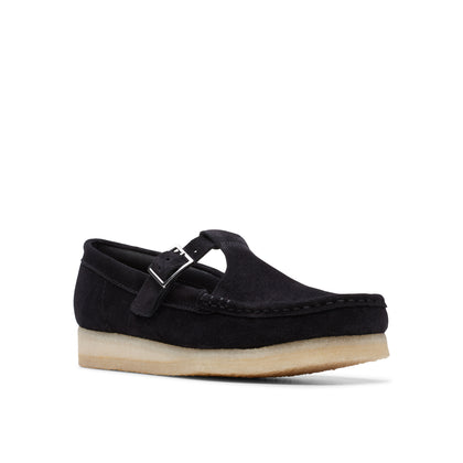 Clarks Original Women WALLABEE T-BAR BLACK SUEDE 2024