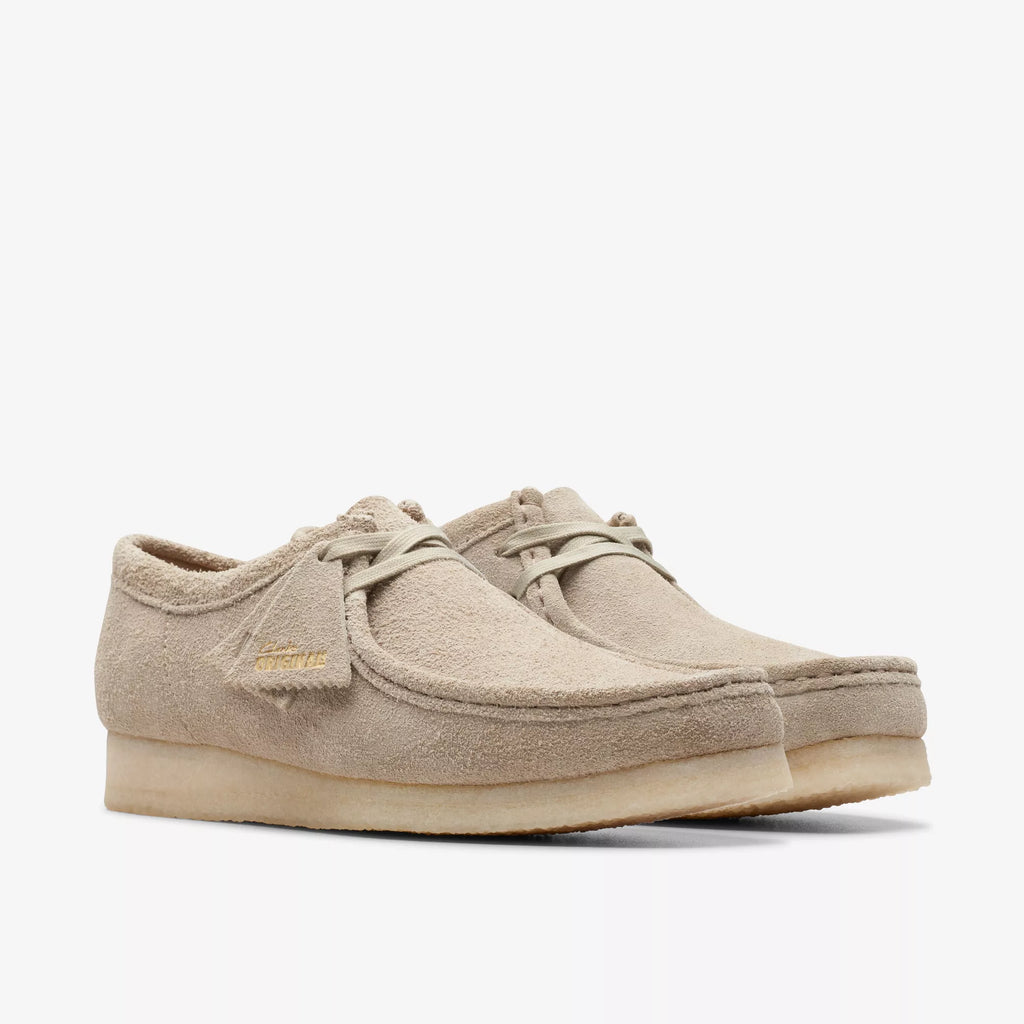 Grey suede clarks wallabees sales