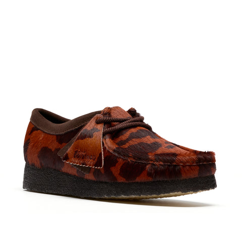 Clarks Original Women's Wallabee Brown Cow Print Made in Vietnam
