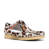 CLARKS ORIGINALS MEN'S WALLABEE, BROWN COW PRINT, MADE IN VIETNAM