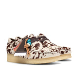 CLARKS ORIGINALS WOMEN'S WALLABEE, BROWN COW PRINT, MADE IN VIETNAM