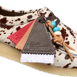 CLARKS ORIGINALS WOMEN'S WALLABEE, BROWN COW PRINT, MADE IN VIETNAM