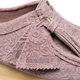 CLARKS ORIGINALS WOMEN'S WALLABEE DUSTY PINK EMBOSSED MADE IN VIETNAM