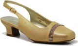 Women's Wide Width Sling Back Low Heeled Pumps Sandals Shoes Antica02