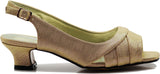 Women's Wide Width Sling Back Low Heeled Pumps Sandals Shoes Antica04