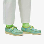 Clarks Men's Original Wallabee Blue/Lime Print Made In Vietnam"