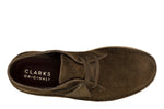 "Mans Clarks oorspronklike woestynsteenkool olyf suede gemaak in Vietnam"