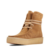 New Women's Clarks Wallabee Cup Hi Light Tan Suede